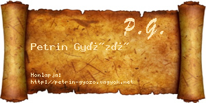 Petrin Győző névjegykártya